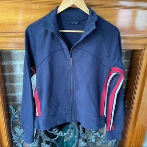 Lululemon Cover Your Tracks red white blue full zip jacket size 8
